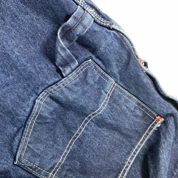 Vintage 1990s Roundhouse Mens Overalls 48 X 34 Dark Wash Blue Denim Cotton USA - Picture 5 of 11